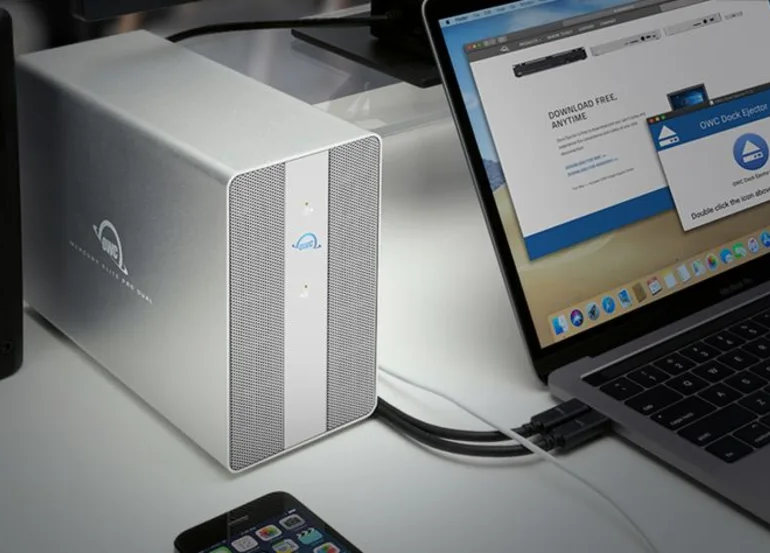 RAID OWC Mercury Dual 3 port et ordinateur portable