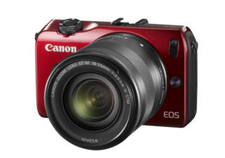 CANON compact hybride EOS M rouge + objectif EF-M 18-55 mm f/3.5-5.6 IS STM + flash Speedlite 90EX