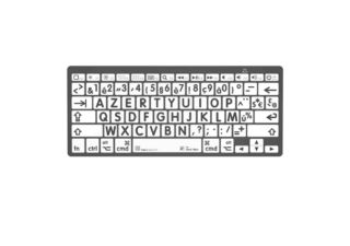 Logickeyboard  Clavier XL Print Bluetooth Mini - Lettres noires sur fond blanc - MAC / FR